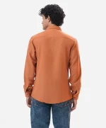 Brown Linen Rayon Blended Casual Shirt - Image 2