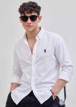 Premium Polo T-shirt Solid White - Image 4